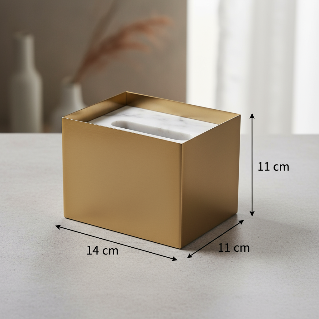 Veyra marmeren en metalen tissuebox
