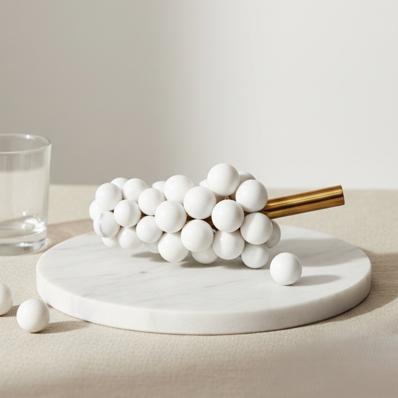 Marmeren Oogst Druivencluster Ornament – 1.2kg Massieve Steen