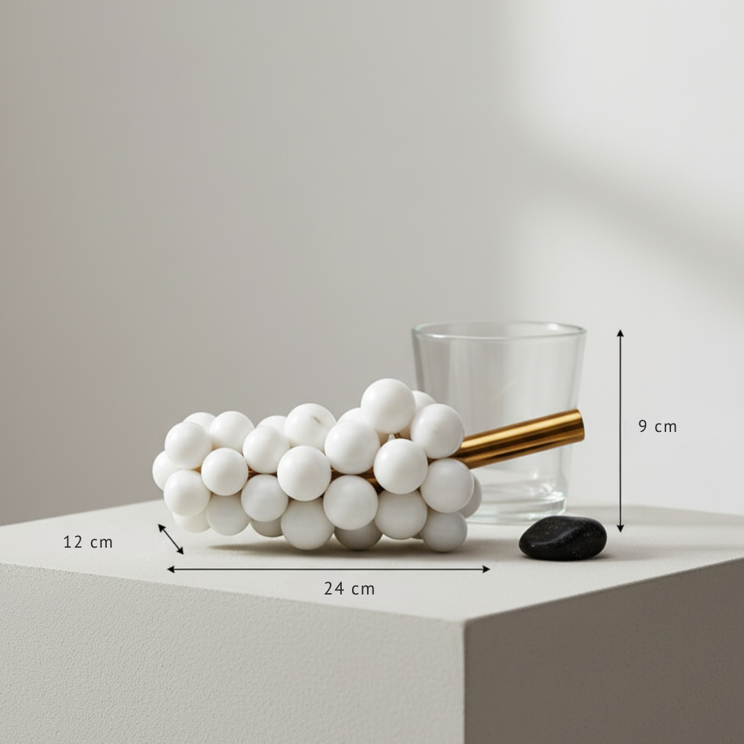 Marmeren Oogst Druivencluster Ornament – 1.2kg Massieve Steen