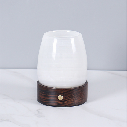 LustreGlow Marmeren Aromatherapie Lamp – Natuurlijke Steen Diffuser met Houten Basis