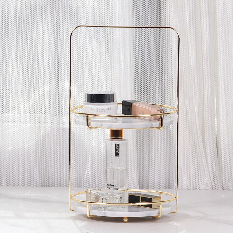 Maravilla Ronde Marmeren Dubbele Tray met Handvat