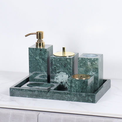 Luxe 6-delige marmeren badkamer set – massief stenen toilettas organizer