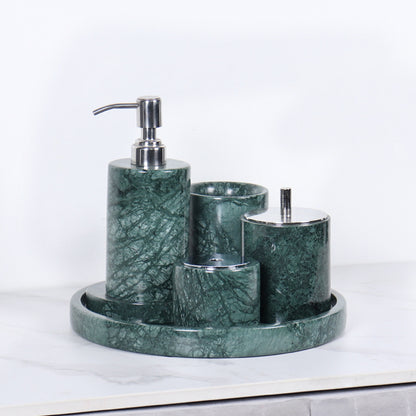 Luxe 6-delige marmeren badkamer set – massief stenen toilettas organizer