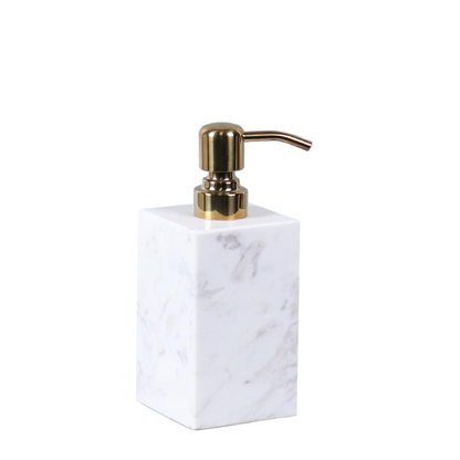 Luxe marmeren zeepdispenser – 1kg massief steen met metalen pomp
