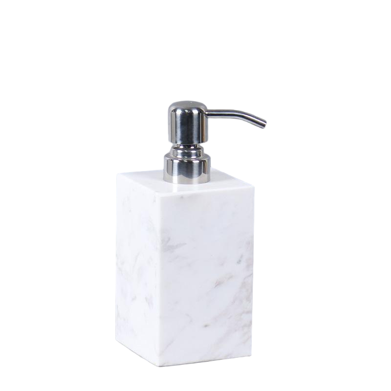 Luxe marmeren zeepdispenser – 1kg massief steen met metalen pomp