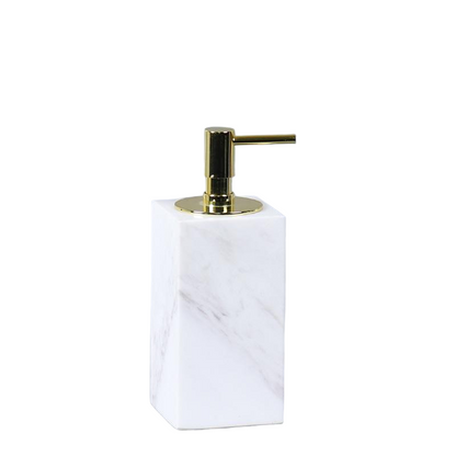 Luxe marmeren lotionfles – massief steen met metalen pomp
