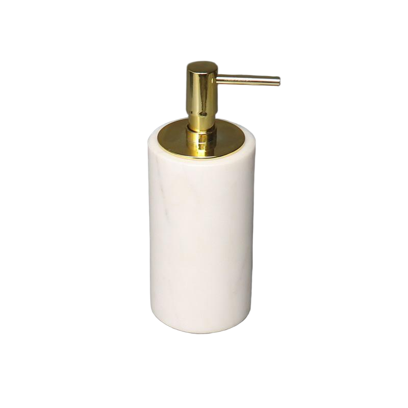Luxe marmeren lotionfles – massief steen met metalen pomp