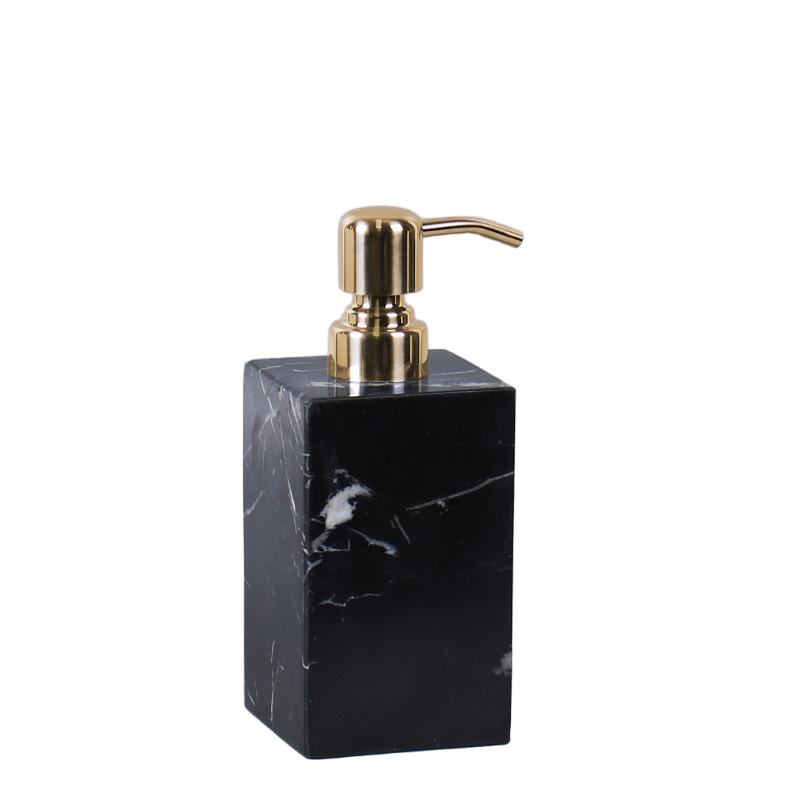 Luxe marmeren lotionfles – massief steen met metalen pomp