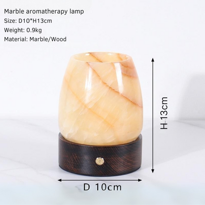 LustreGlow Marmeren Aromatherapie Lamp – Natuurlijke Steen Diffuser met Houten Basis
