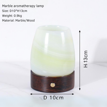 LustreGlow Marmeren Aromatherapie Lamp – Natuurlijke Steen Diffuser met Houten Basis
