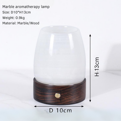 LustreGlow Marmeren Aromatherapie Lamp – Natuurlijke Steen Diffuser met Houten Basis