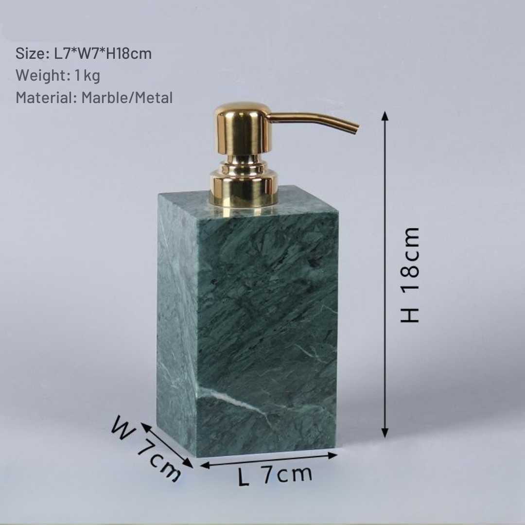 Luxe marmeren zeepdispenser – 1kg massief steen met metalen pomp