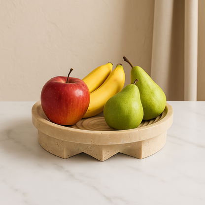 Vena Travertin Fruittray – Massief Gesneden Steen