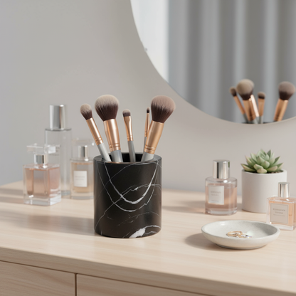 Solenne marmeren opbergbeker – massief stenen organizer
