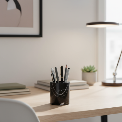Solenne marmeren opbergbeker – massief stenen organizer