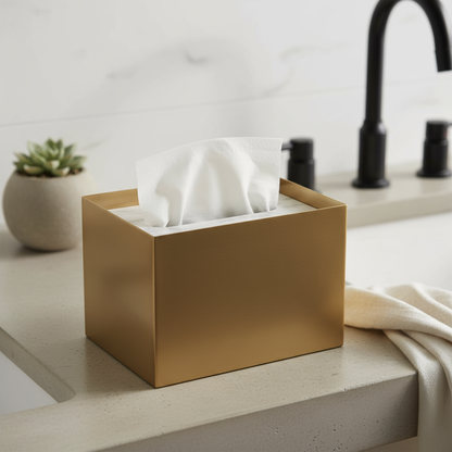 Veyra marmeren en metalen tissuebox