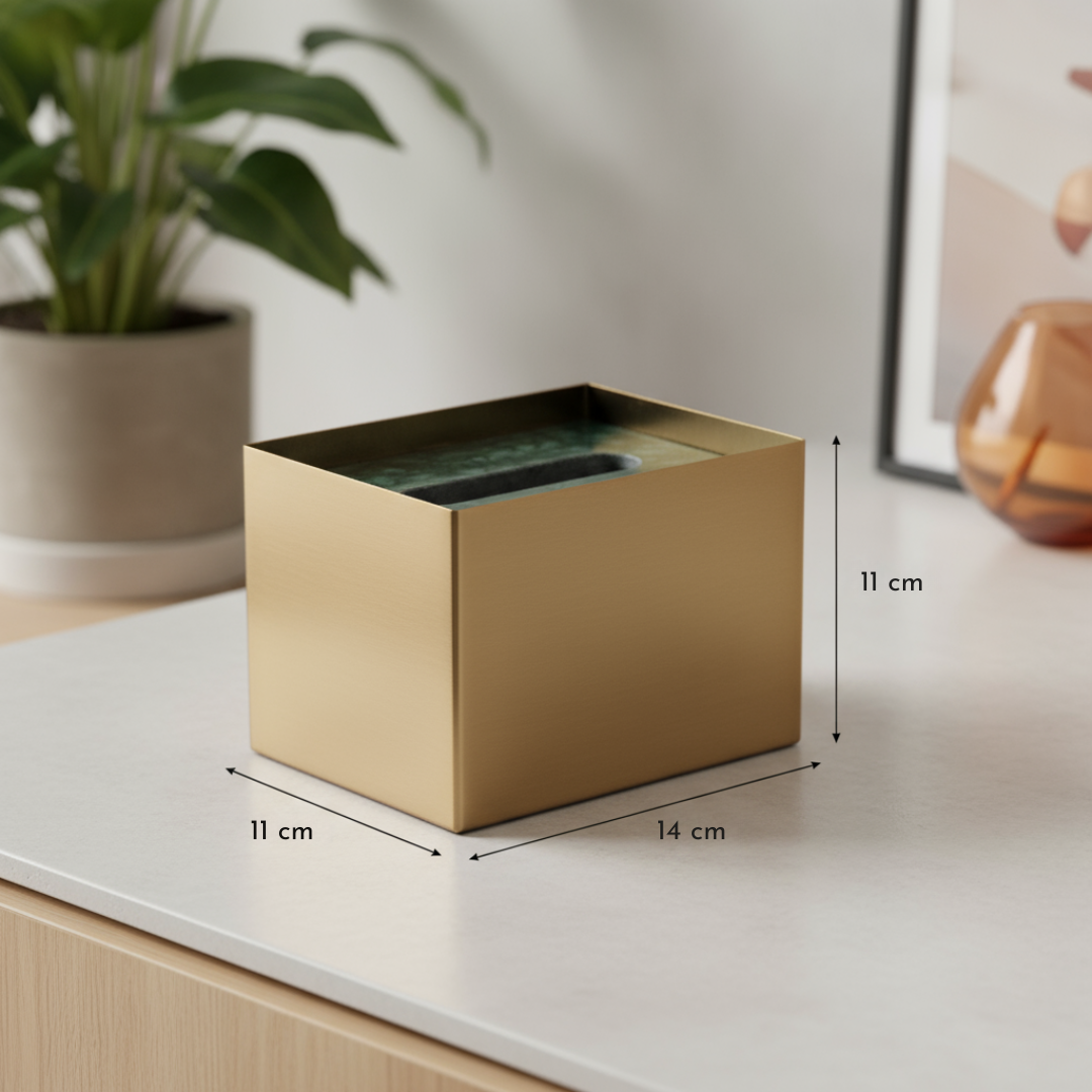 Veyra marmeren en metalen tissuebox