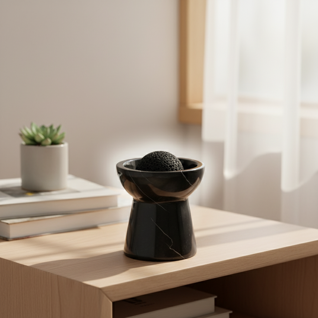 Solora Marmeren Aromatherapie Kop – Massieve Steen met Lavakern