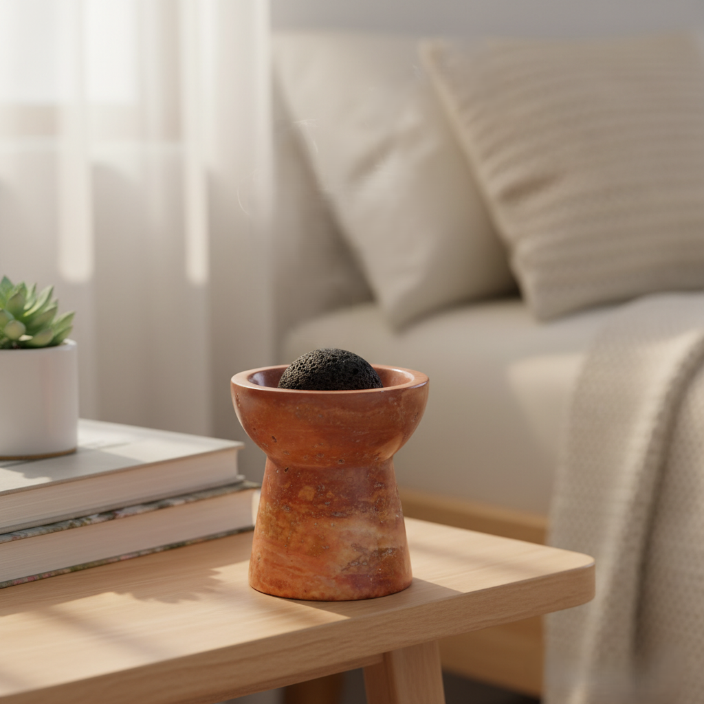 Solora Marmeren Aromatherapie Kop – Massieve Steen met Lavakern