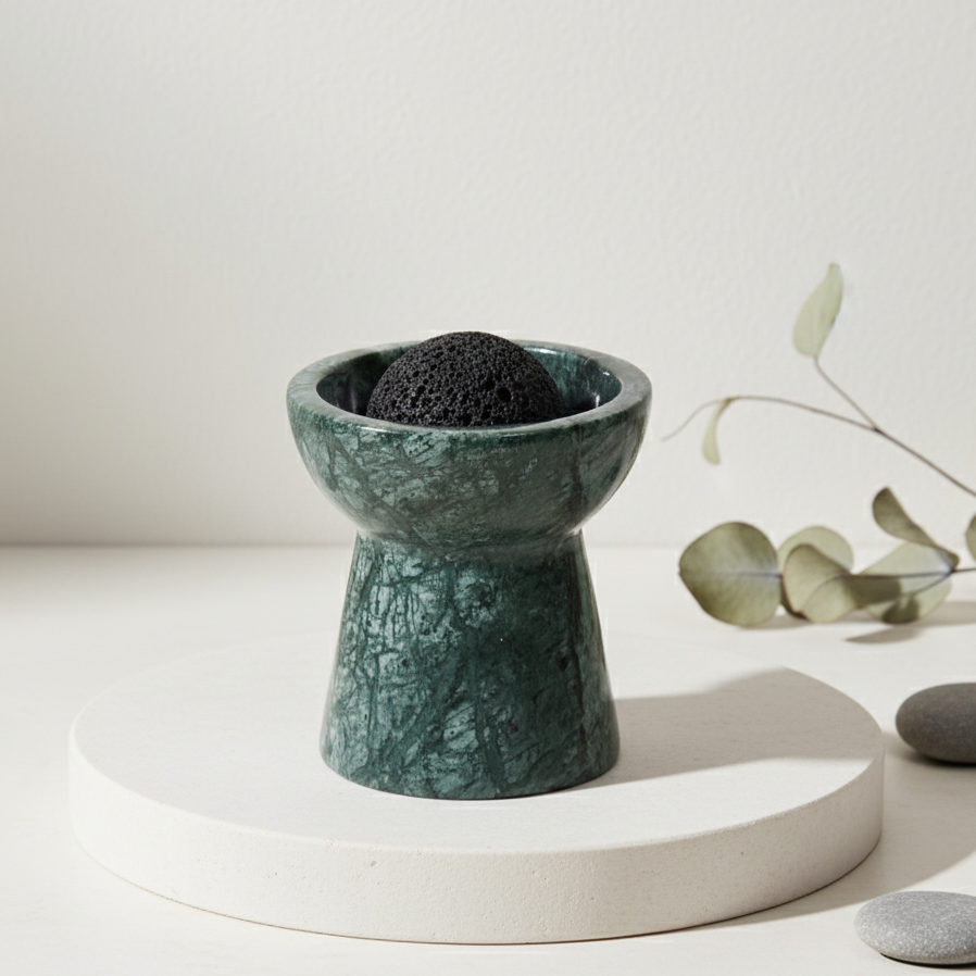 Solora Marmeren Aromatherapie Kop – Massieve Steen met Lavakern