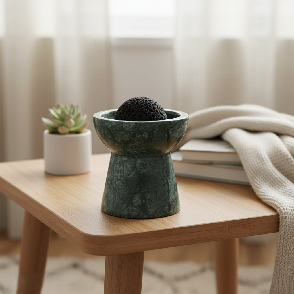 Solora Marmeren Aromatherapie Kop – Massieve Steen met Lavakern