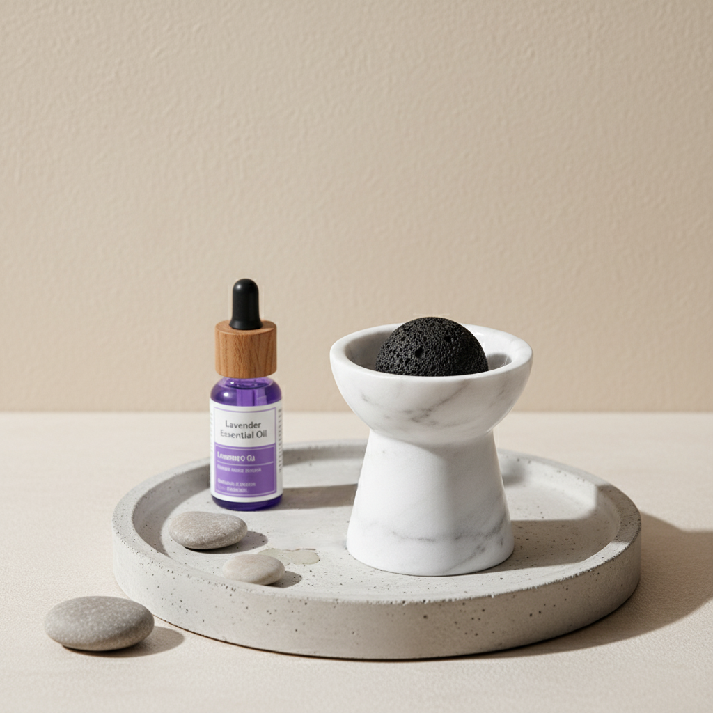 Solora Marmeren Aromatherapie Kop – Massieve Steen met Lavakern