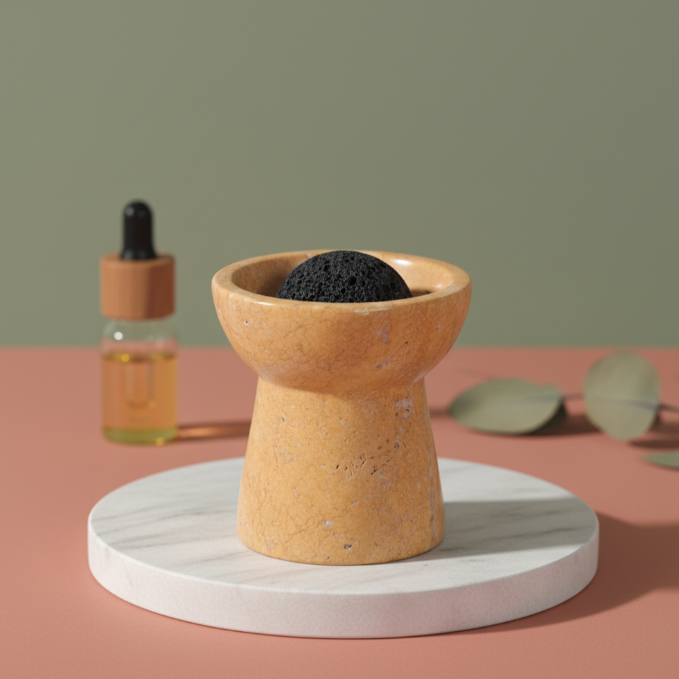 Solora Marmeren Aromatherapie Kop – Massieve Steen met Lavakern