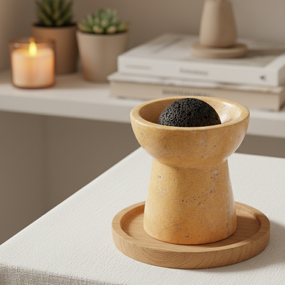 Solora Marmeren Aromatherapie Kop – Massieve Steen met Lavakern