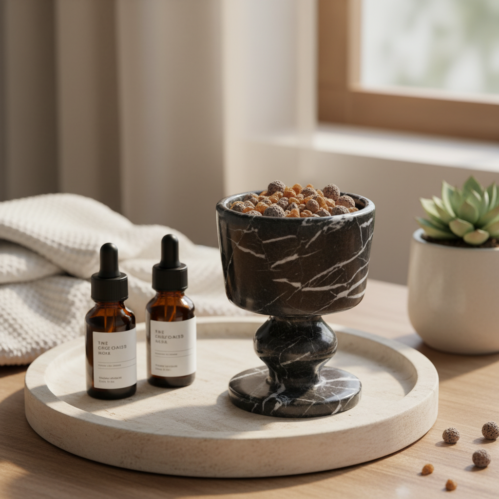 Sovana zwarte marmeren aromatherapie kopje