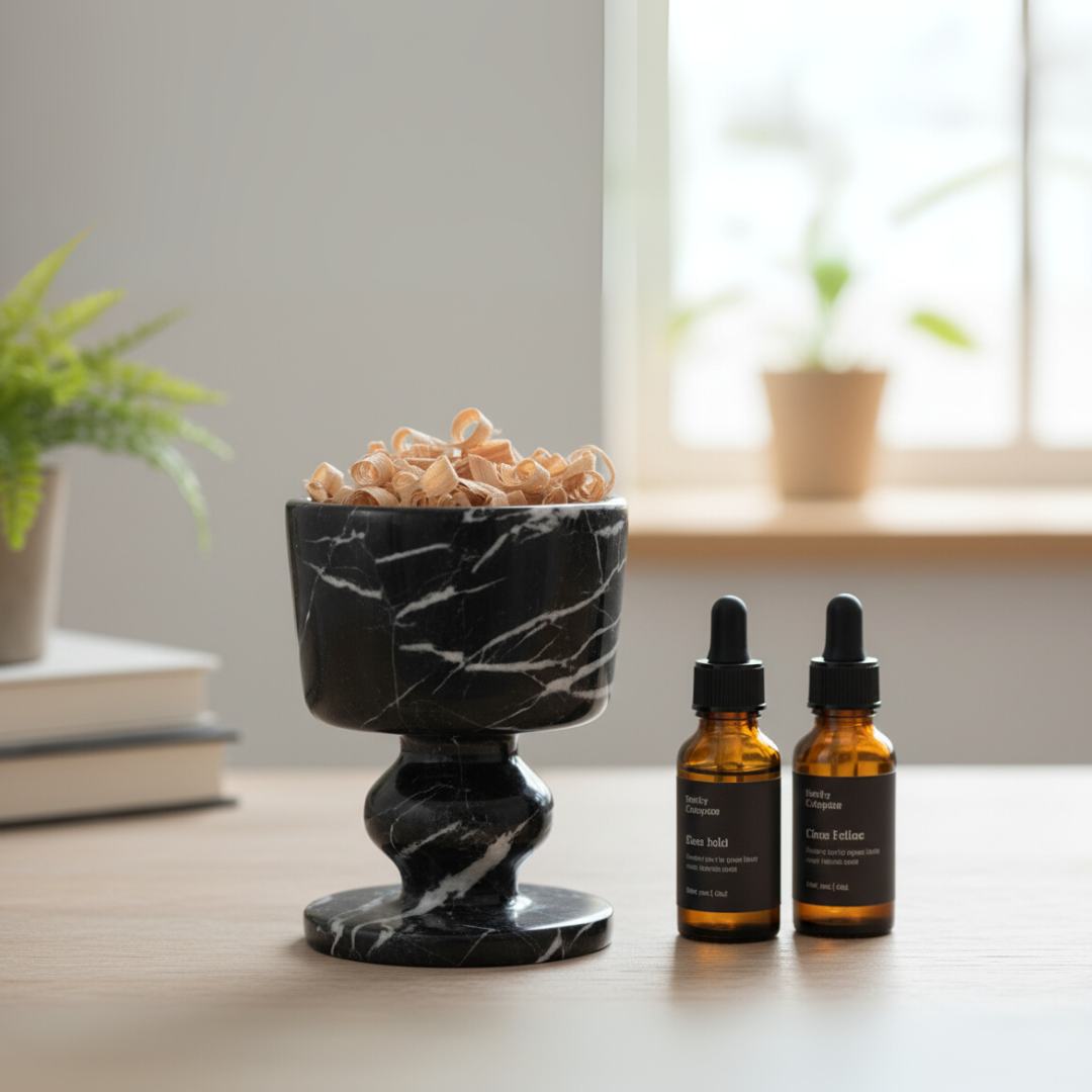 Sovana zwarte marmeren aromatherapie kopje