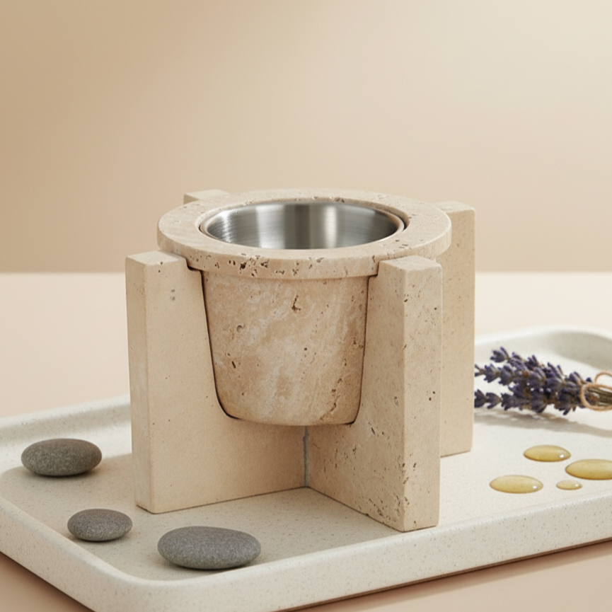Ortona Marmeren Aromatherapie Beker – 1kg Massieve Steen