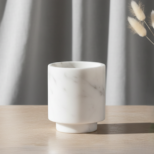 Lunara marmeren vaas – cilindrisch decoratief accent