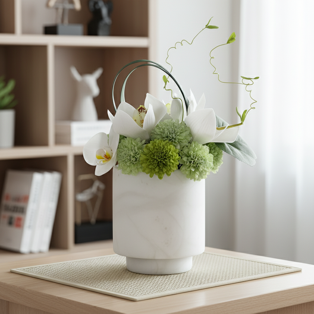 Lunara marmeren vaas – cilindrisch decoratief accent