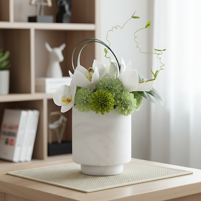 Lunara marmeren vaas – cilindrisch decoratief accent