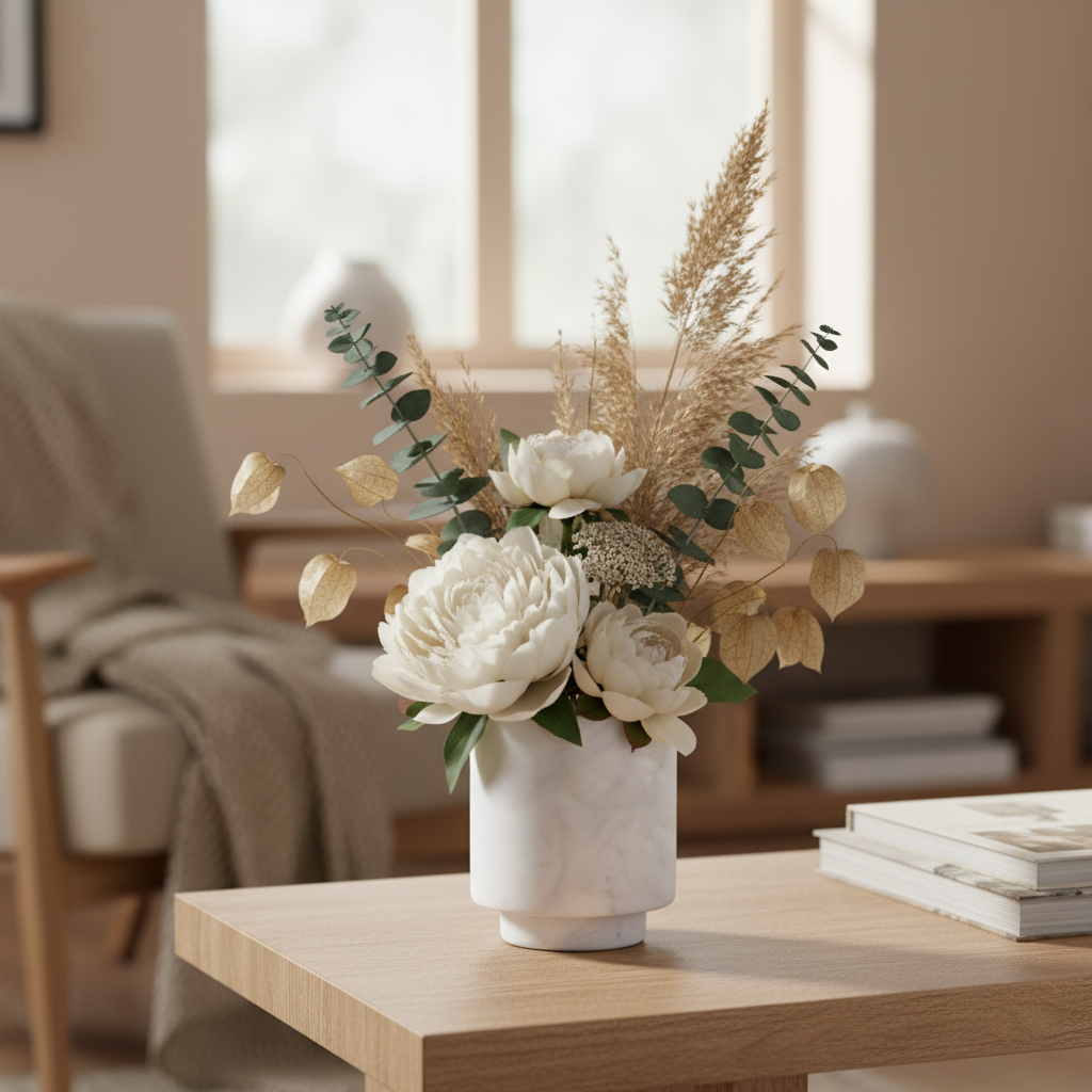 Lunara marmeren vaas – cilindrisch decoratief accent