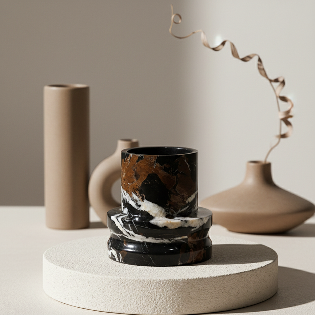 Altura marmeren vaas – gesculpteerde moderne vorm