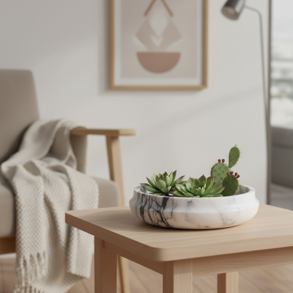 Lunaris marmeren plantenbak – hedendaags stenen vakmanschap