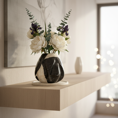 Calyx marmeren vaas – massief stenen ontwerp