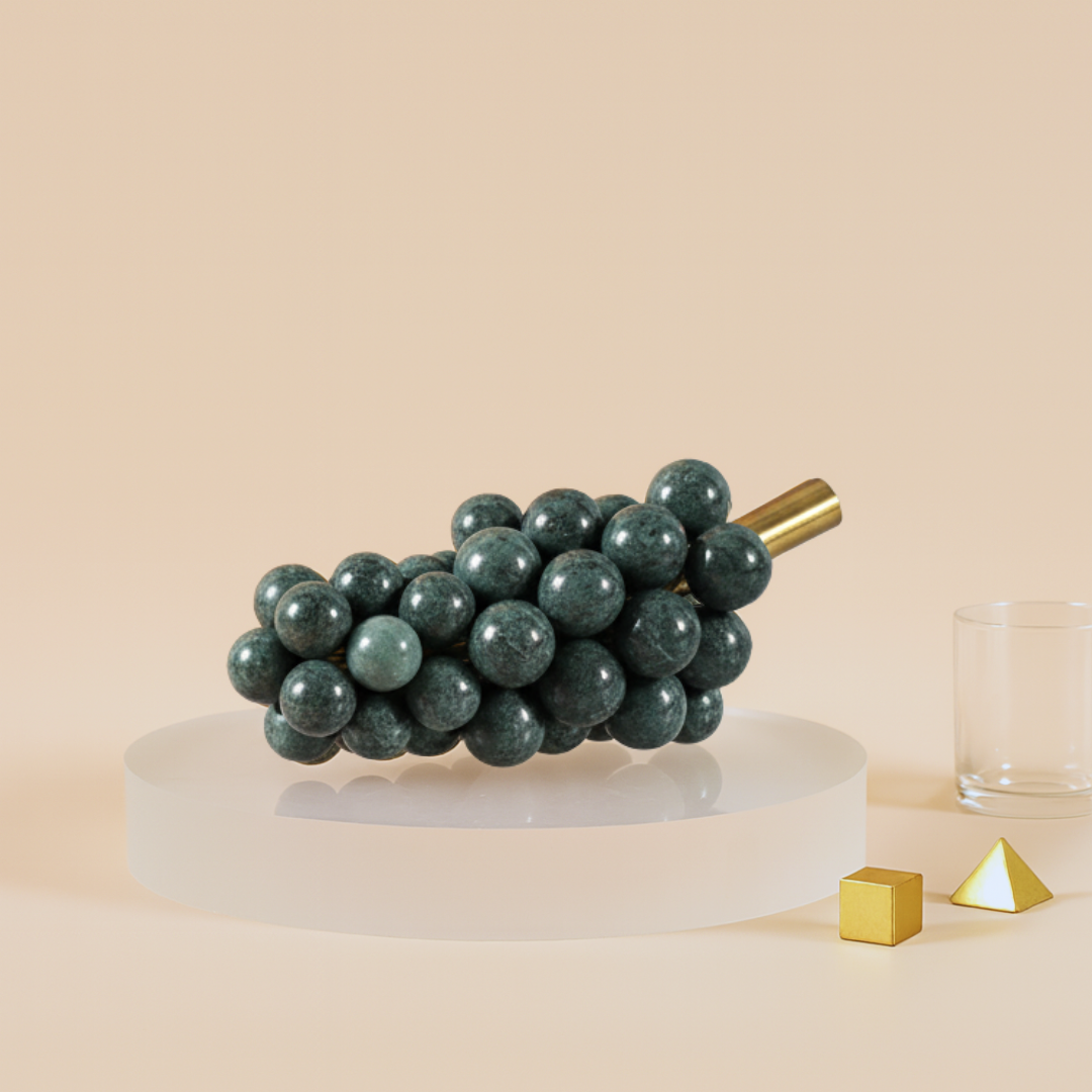 Marmeren Oogst Druivencluster Ornament – 1.2kg Massieve Steen