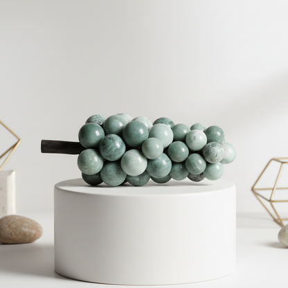 Ambachtelijk marmeren druivencluster ornament – 1.2kg massief stenen decoratief accent