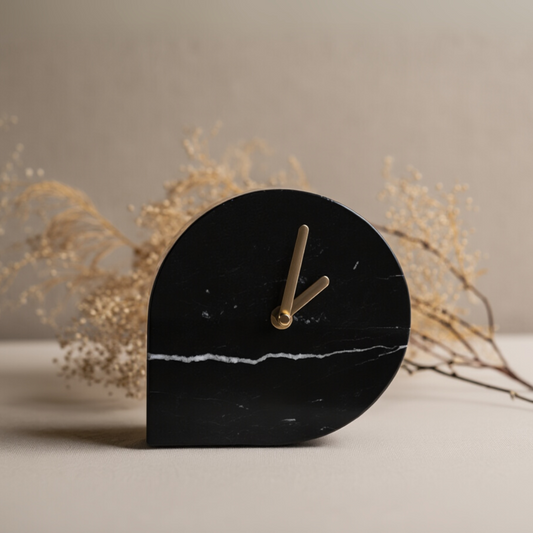 Noctis Zwarte Marmeren Bureaureloj