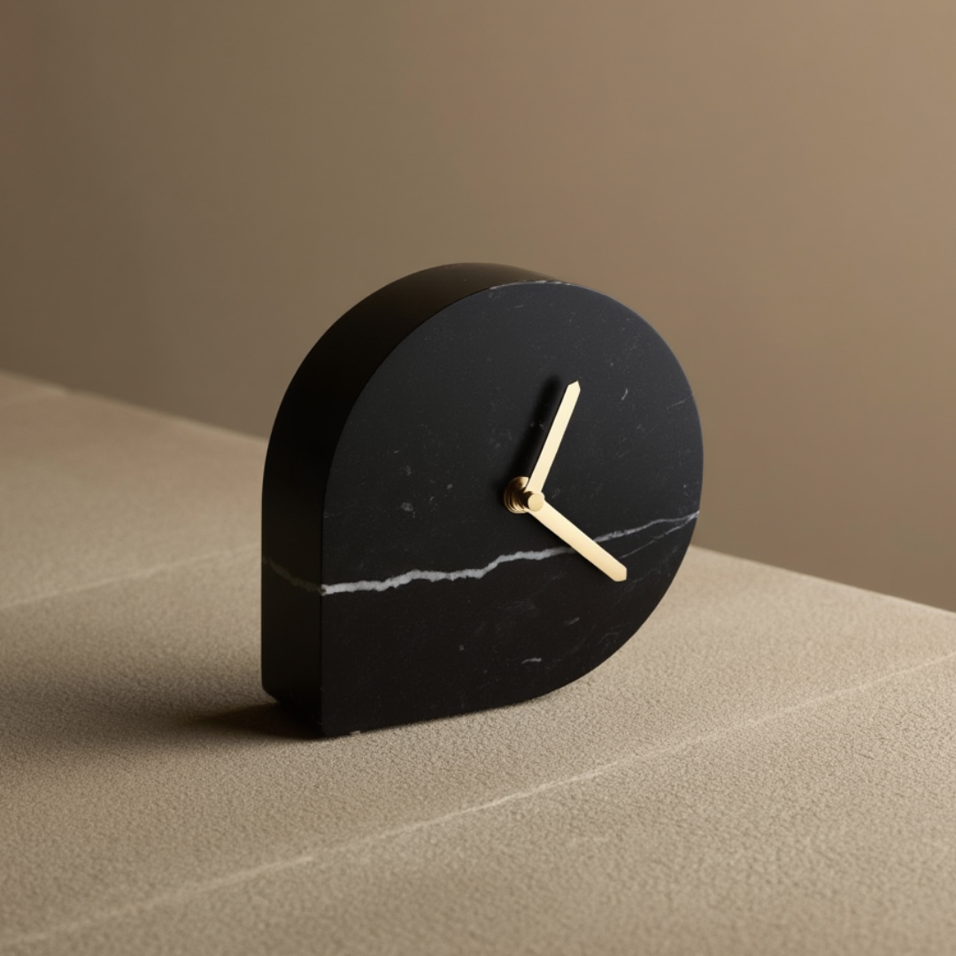 Noctis Zwarte Marmeren Bureaureloj