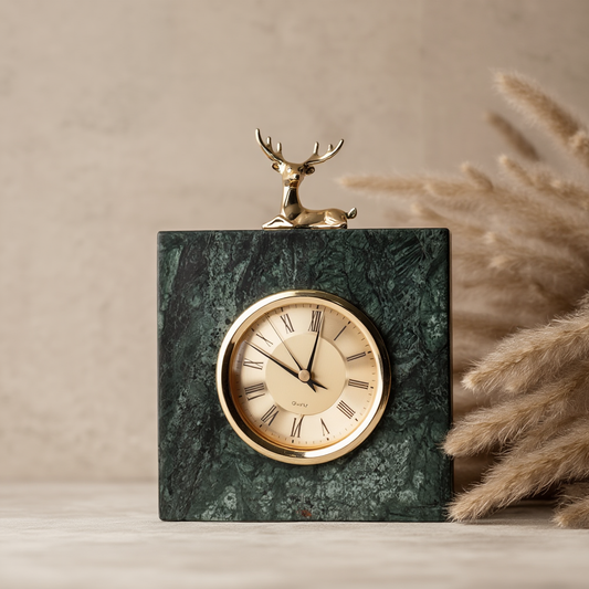 Heritage groene marmeren bureauklok
