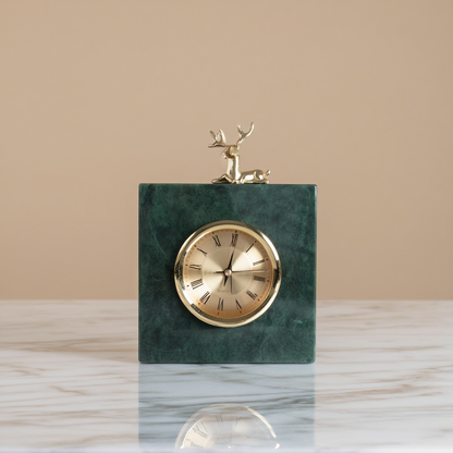 Heritage groene marmeren bureauklok