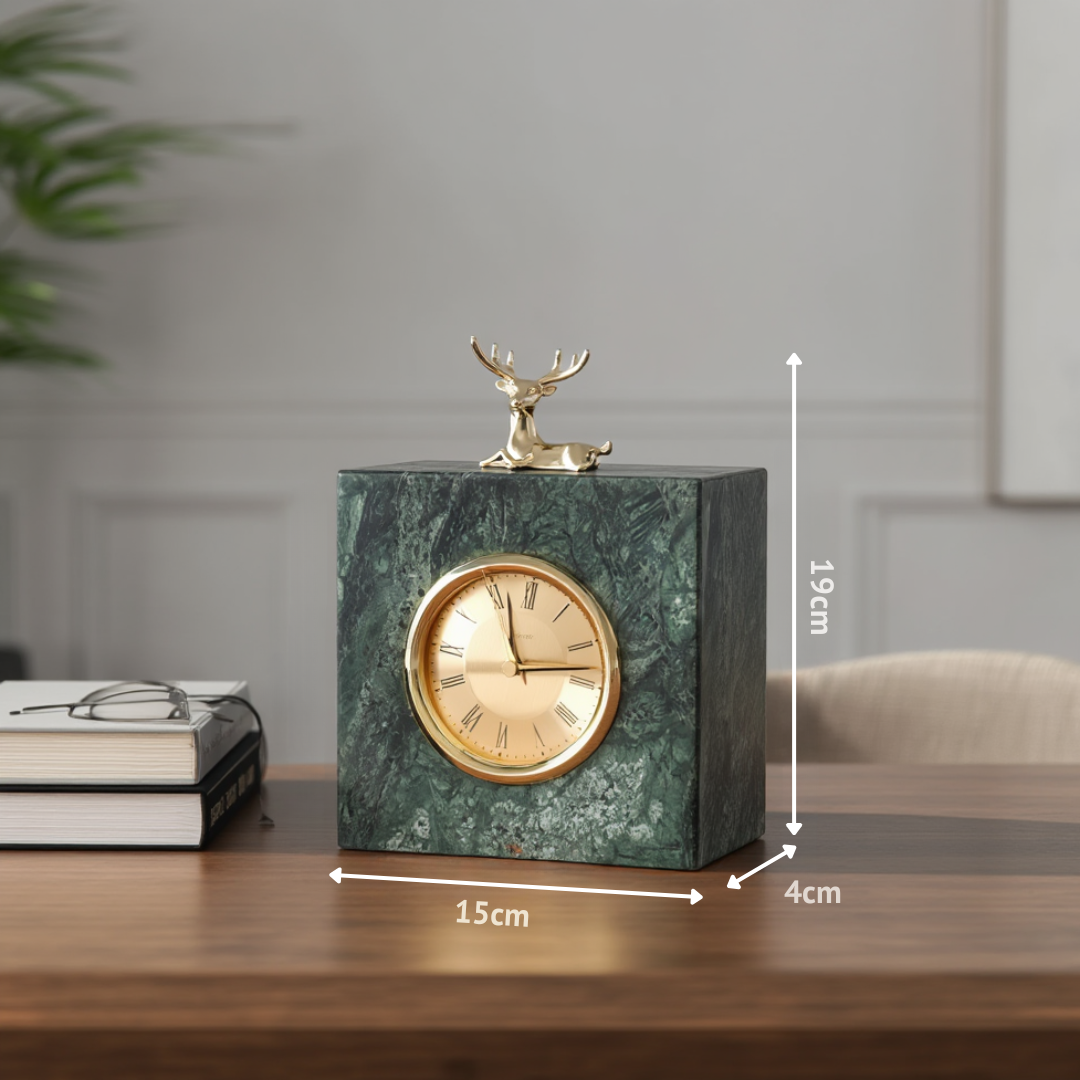 Heritage groene marmeren bureauklok
