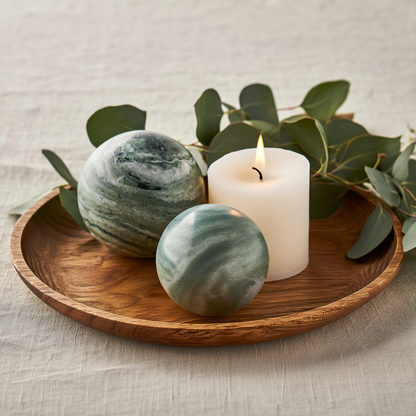 Lunaris marmeren bol – massief stenen decoratieve bal
