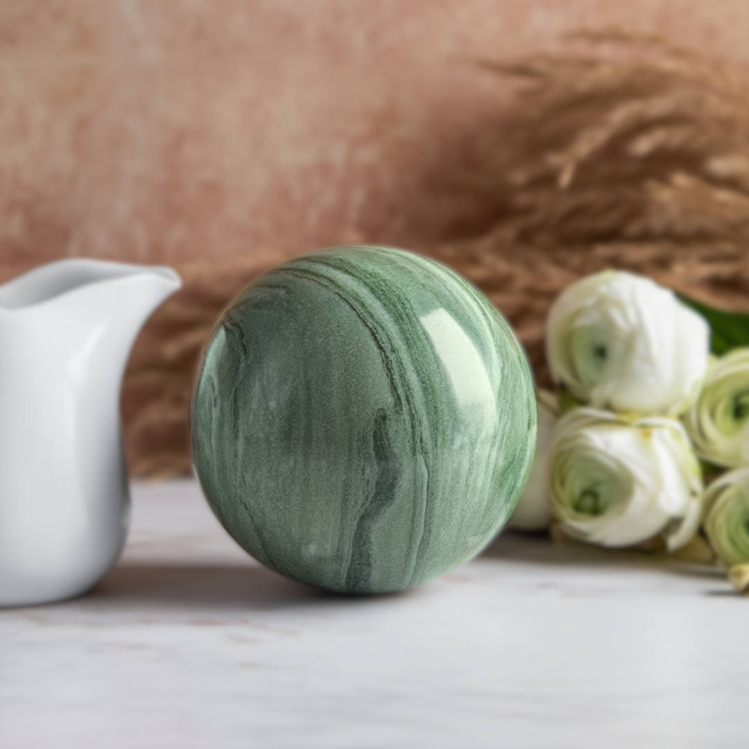 Lunaris marmeren bol – massief stenen decoratieve bal