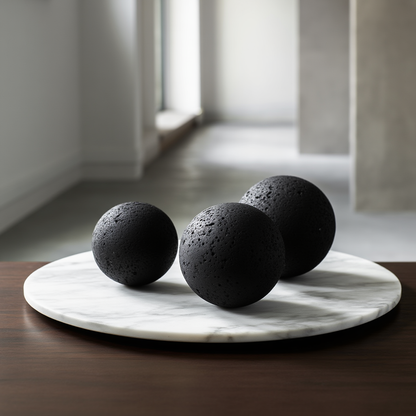 Tijdloze Marmeren Bol – Massieve Steen Decoratieve Sfeer