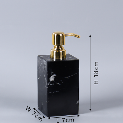 Luxe marmeren zeepdispenser – 1kg massief steen met metalen pomp