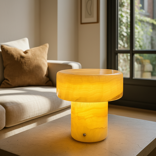 Solenne marmeren kolomlamp